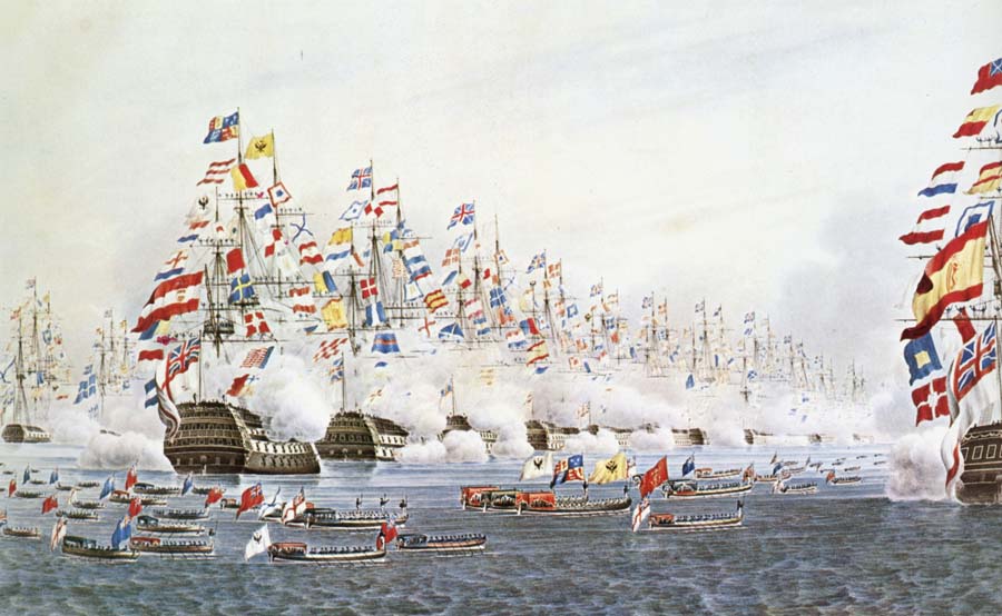 Flottparad in Portsmouth the 23 Jun 1814 to remembrance of one besok of the presussiske king ochh the Russian emperor